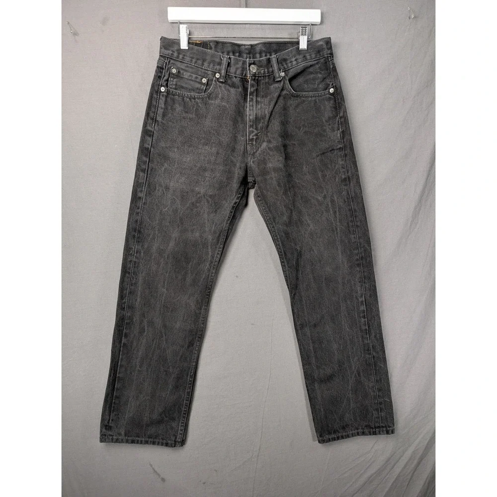 Levi's 505 Regular Fit Jeans Men's Size 32x30 Black Denim Straight Leg